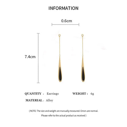 Simple Geometric Square Drop Earring For Women Korean Fashion Gold-color Line Long Tassel Dangle Earrings Party Jewelry Gift