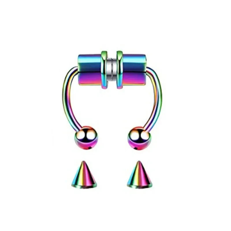 316L Stainless Steel Magnetic Septum Fake Nose Rings for Women Men Non-pierced Nose Hoop Tragus Falso Piercing Nez Body Jewelry