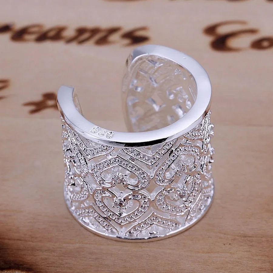 925 Sterling silver Ring Jewelry noble Charms women lady crystal gorgeous wedding party