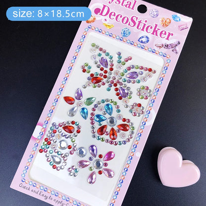 Kids Gem Crystal Acrylic Diamond Self Adhesive Stickers for Girl Creative DIY Craft Decoration Scrapbook Sticker