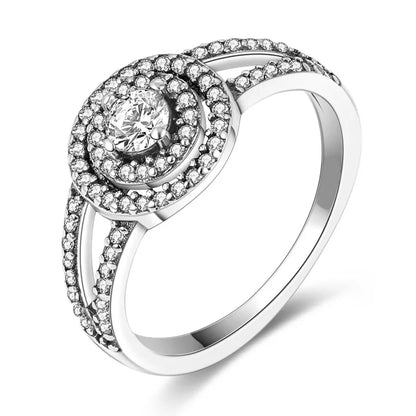 Silver Plated Women Luxury Stackable Ring Real Infinite Flower Daisy Fine Jewelry Rings For Engagement Weddling Party