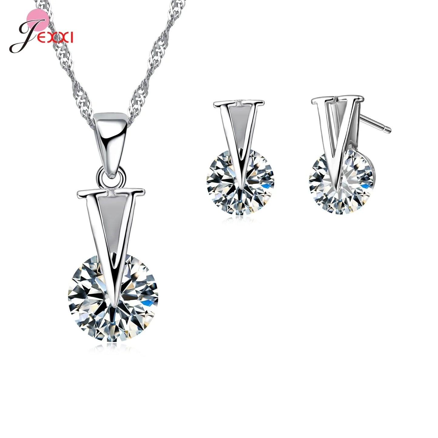 New Brand Bridal Jewelry Sets 925 Sterling Silver Statement Flower Butterfly Choker Necklaces Zirconia Earrings for Women Gift