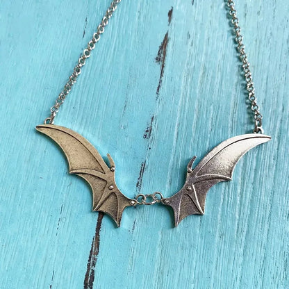 Goth Vampire Vintage Bat Wings Pendant Choker Necklace Christmas Witchy Gift For Women Best Friends New Fashion Jewelry