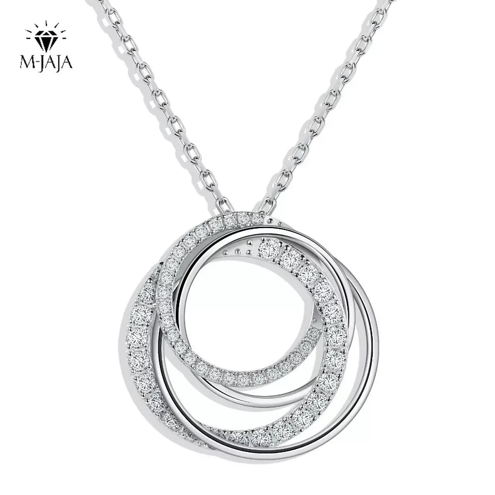 Moissanite Pendant Necklace for Women D VVS1 18K White Gold Plated 925 Sterling Silver Lab Diamond Chain Luxury Jewelry