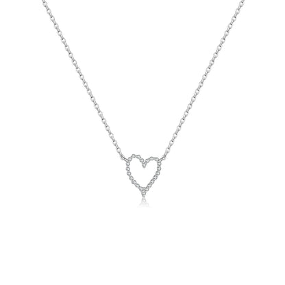 ANDYWEN 925 Sterling Silver Heart CZ Zircon Long Chain Necklace Bracelet Ring Stud Earring Fine Jewelry Set Women Wedding Gift