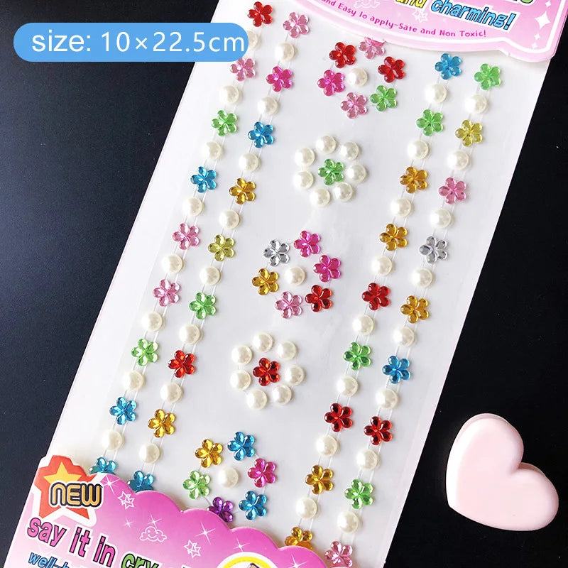 Kids Gem Crystal Acrylic Diamond Self Adhesive Stickers for Girl Creative DIY Craft Decoration Scrapbook Sticker