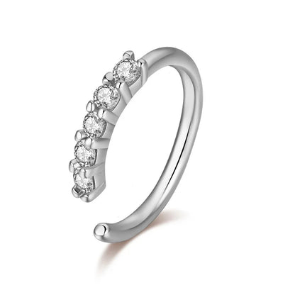 Single-row miniature zircon ultra-sparkle fine drill exquisite with drill opening ring nose stud nose pierced nose ring