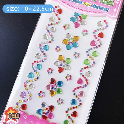 Kids Gem Crystal Acrylic Diamond Self Adhesive Stickers for Girl Creative DIY Craft Decoration Scrapbook Sticker