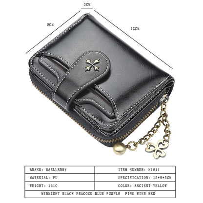 New Women Wallets Fashion Short PU Leather Top Quality Card Holder Female Zipper Purse