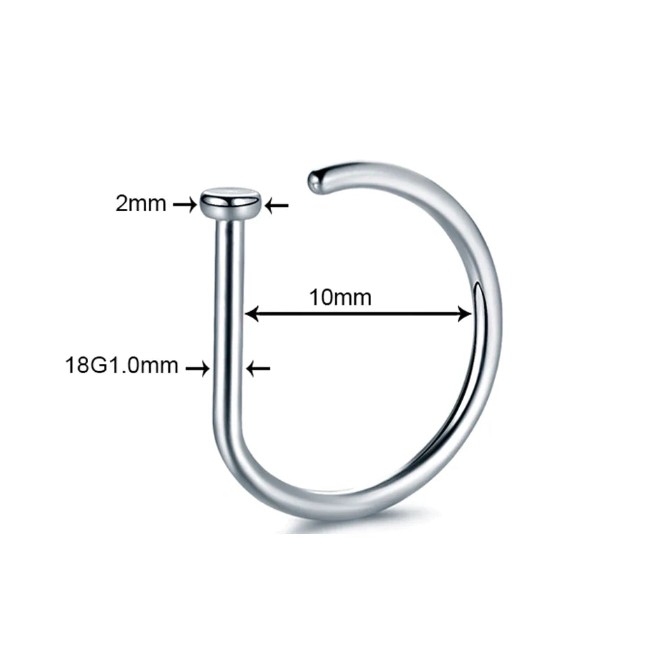 1PC Magnet Nose Ring Stainless Steel Horseshoe Ring Nose Clip Non-pierced Nose Hoop Magnetic Nose Nail Piercing Nariz Piercing