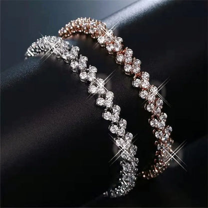 Luxury Roman Crystal Geometric Chain Bracelets for Women Trendy 2024 Goth Full Rhinestone Charm Bangles Wed Jewelry Accessories