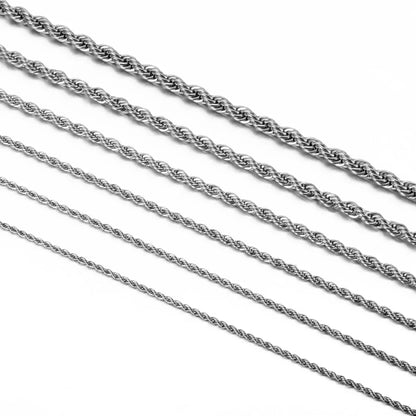 1 piece 925 sterling silver Width 2mm/3mm/4mm Rope Chain Necklace/Bracelet For Men Women Man Fashion Chain Necklace