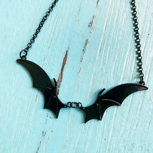 Goth Vampire Vintage Bat Wings Pendant Choker Necklace Christmas Witchy Gift For Women Best Friends New Fashion Jewelry