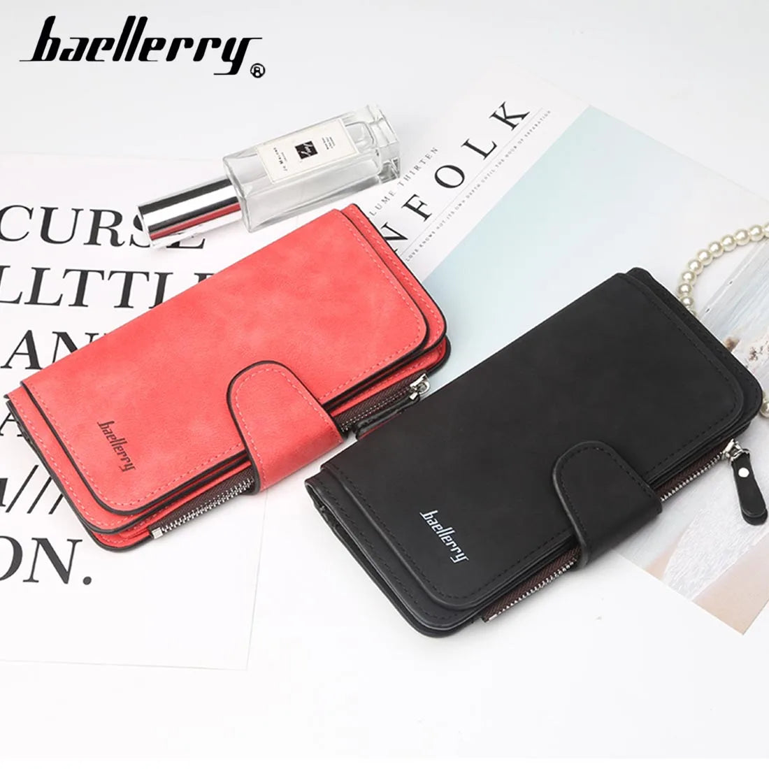 Women Wallets Fashion Long PU Leather Top Quality Card Holder Classic Female Purse  Zipper  Wallet For Women