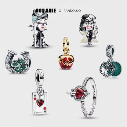 925 Sterling Silver Jewelry Disney Villians Full Collection Set Cruella De Vil Maleficent Charm Fit Pandora Original Bracelet