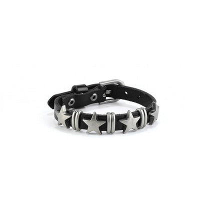 Gothic Star Punk Faux Leather Bracelet for Men Women Spiked Bangle Goth Jewelry Vintage Y2K Cosplay Emo Clothes Accessories