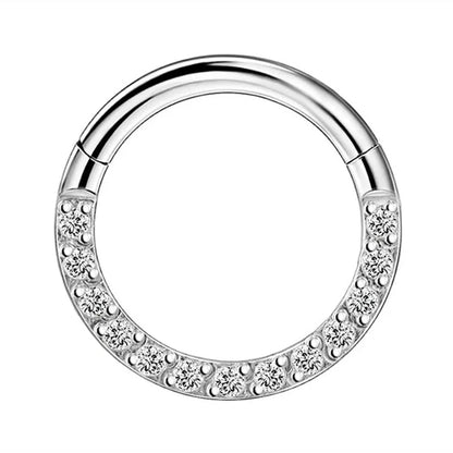 1Pcs Crystal Septum Hoop Clickers Nose Ring Cartilage Piercing Helix Hoop Earring Tragus Jewelry Daith Hoops Rook Earring Lobe