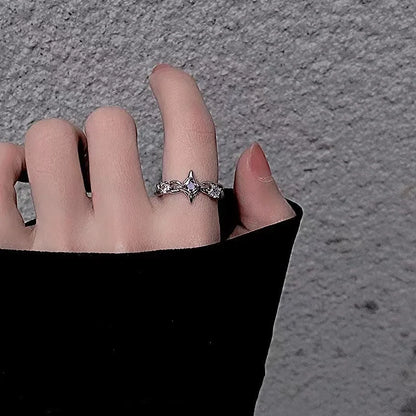 Kpop Y2K Cute Goth Bowknot Ring Punk Vintage Heart Irregular Geometry Rings For Women Girls Grunge 2000s EMO Jewelry Accessories