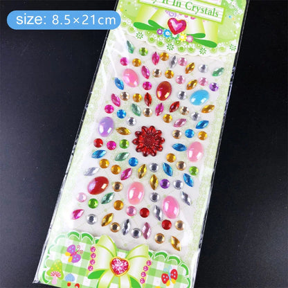 Kids Gem Crystal Acrylic Diamond Self Adhesive Stickers for Girl Creative DIY Craft Decoration Scrapbook Sticker