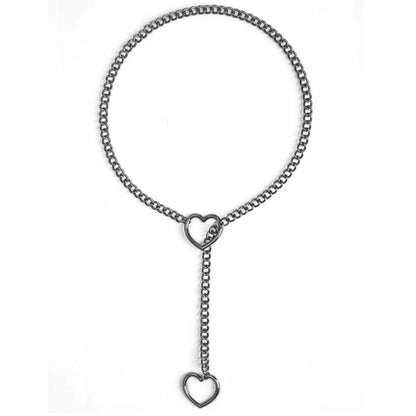 Heart Slip Chain Necklace For Women Fashion Punk Rock Goth Choker Jewelry Accessories