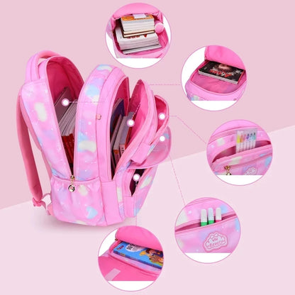 Children Girl Backpack School Bag Pink For Kid Child Teenage Schoolbag Primary Kawaii Cute Waterproof