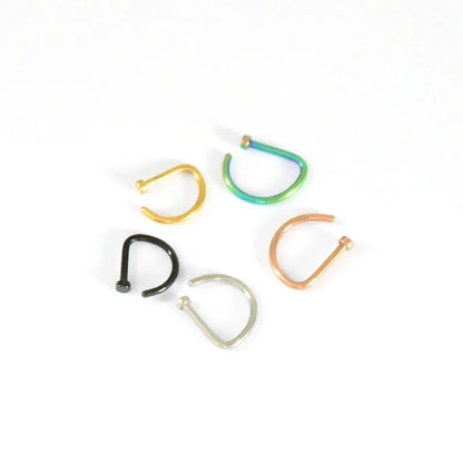 1pc Women Men Fake Piering Nose Ring Earrings, Fashion Punk Non Piercing Nose Clip Stainless Steel Septum Body Jewelry