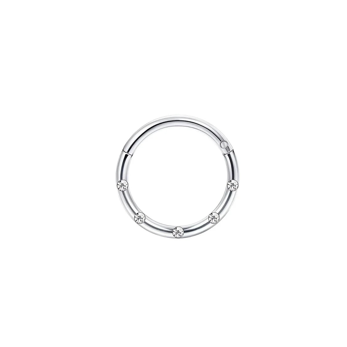 1-5pcs 16G Fashion 316L Stainless Steel CZ Hinged Septum Clicker Nose Hoop Rings,Daith Helix Tragus Cartilage Piercing Jewelry