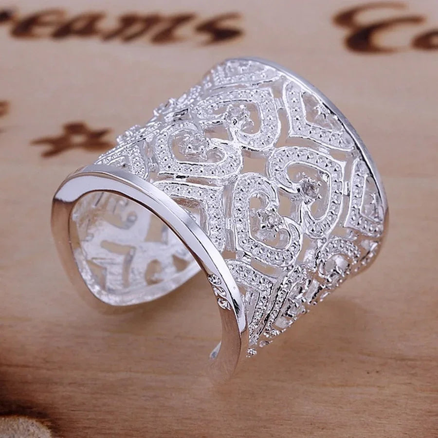 925 Sterling silver Ring Jewelry noble Charms women lady crystal gorgeous wedding party