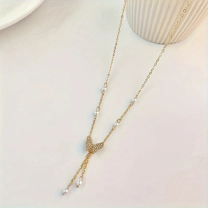 Fashionable and Versatile, Personalized Women's Butterfly Pearl Chain, Collarbone Chain Jewelry