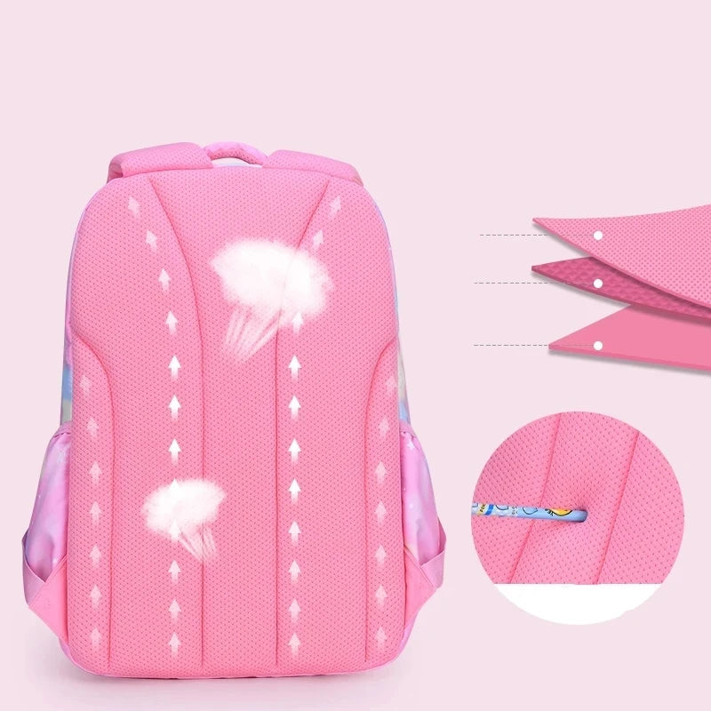 Children Girl Backpack School Bag Pink For Kid Child Teenage Schoolbag Primary Kawaii Cute Waterproof