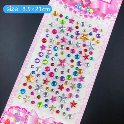 Kids Gem Crystal Acrylic Diamond Self Adhesive Stickers for Girl Creative DIY Craft Decoration Scrapbook Sticker