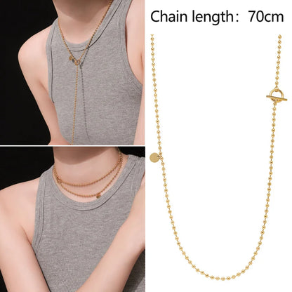 Luxury Long Fashion Pig Nose Necklace for Women Unique European American Niche Design Delicate Double Layer Wearing Necklaces