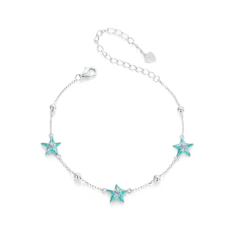 925 Sterling Silver Ocean Starfish Original Design Bracelet For Women Fine Wedding Birthday Jewelry Gift