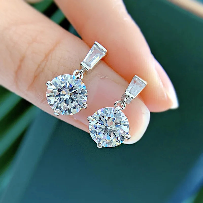 S925 Silver Ear Stud 8.0 Zircon Versatile Earring Jewelry