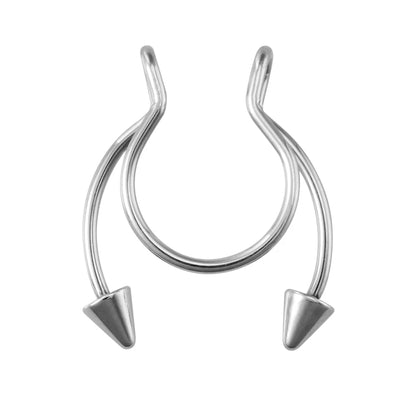 1pc Fake Nose Ring for Women Men 20G Surgical Steel Faux Piercing Jewelry Fake Piercing Hoop Lip Septum Nose Rings Body Jewelry