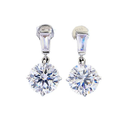 S925 Silver Ear Stud 8.0 Zircon Versatile Earring Jewelry