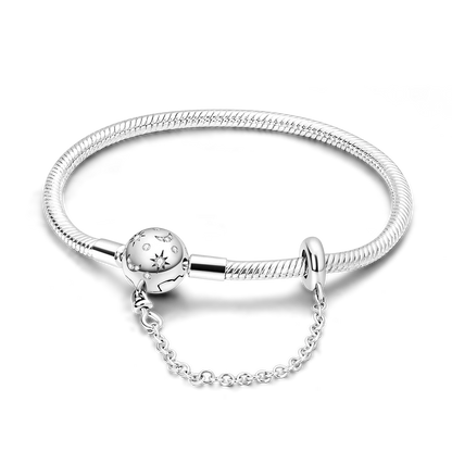 Silver Plated Stars Heart Shape Butterflies Clover Clasp Bracelet for Women Fit Original Charms Beads DIY Making Gift