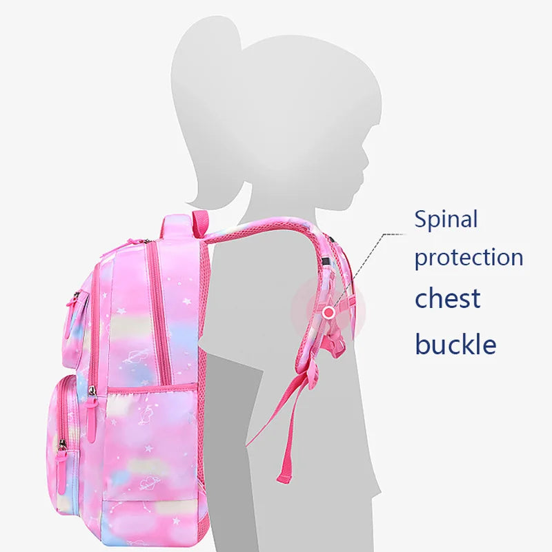 Children Girl Backpack School Bag Pink For Kid Child Teenage Schoolbag Primary Kawaii Cute Waterproof