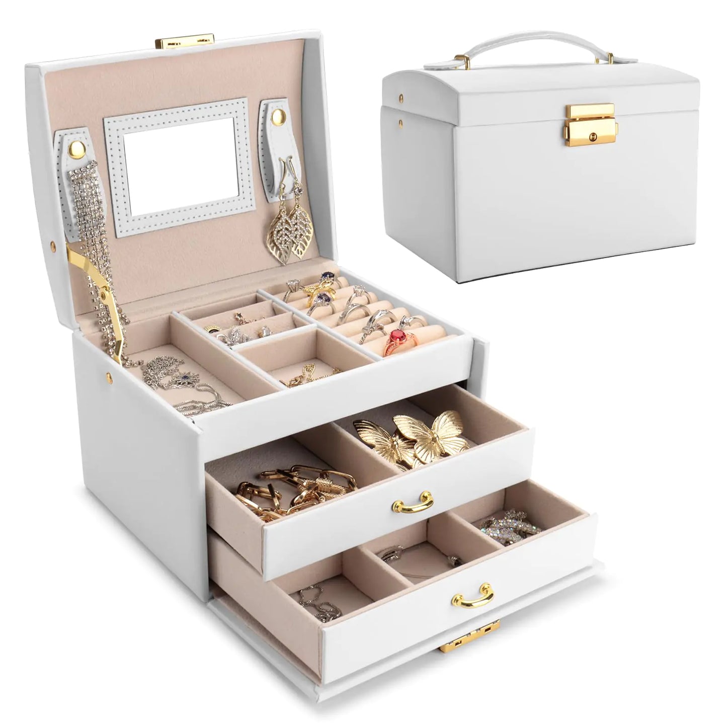 Fashionable Jewelry Box with Mirror