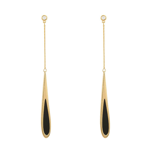 Black Drop Tassel Long Earrings 2025 New Fashion Party Luxury Accessories For Women‘s Temperament Jewelry