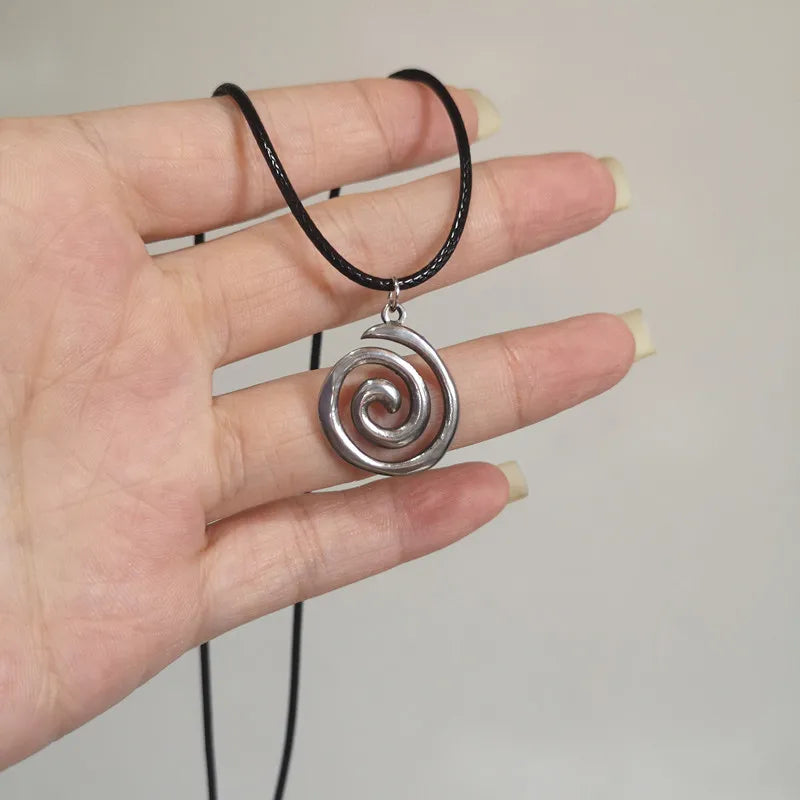 Punk Charms Jewelry Chains Vortex Swirl Pendant Necklaces Vintage Star Choker Women Fashion Goth Necklace Accessory Grunge