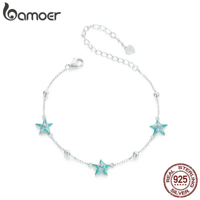 925 Sterling Silver Ocean Starfish Original Design Bracelet For Women Fine Wedding Birthday Jewelry Gift