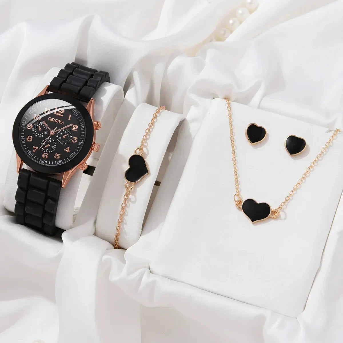 Luxury Watch Set Women Rhinestone Fashion Quartz Wristwatch Female Casual Ladies Watches Bracelet Set Clock No Box