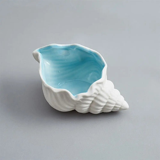 1 Pcs New Ceramic Jewelry Trays Ocean Style Conch Home Marine Decor Large Capacity Jewelry Tray Dish Gifts