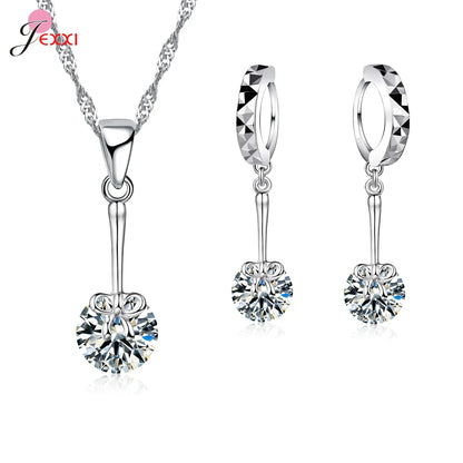 New Brand Bridal Jewelry Sets 925 Sterling Silver Statement Flower Butterfly Choker Necklaces Zirconia Earrings for Women Gift