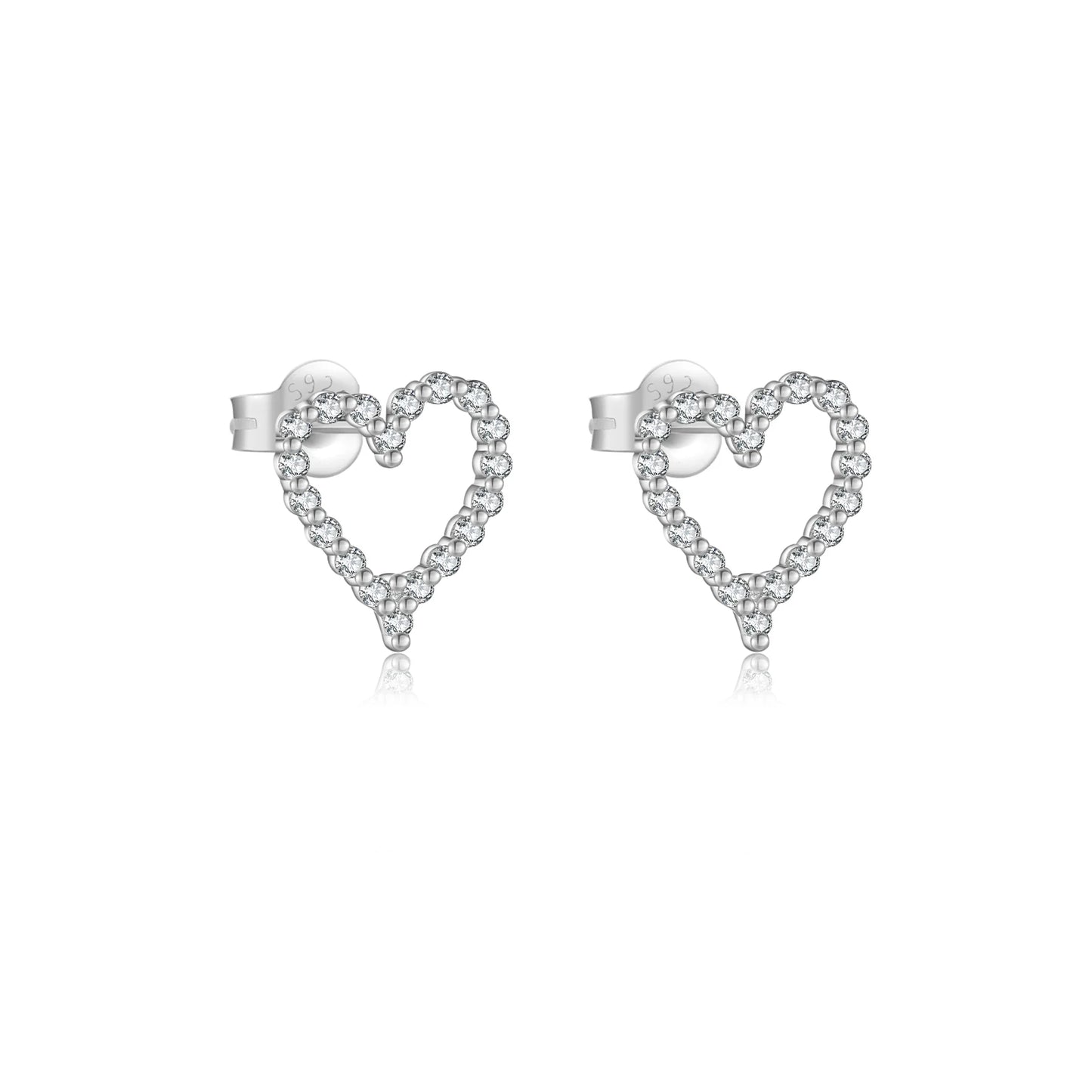 ANDYWEN 925 Sterling Silver Heart CZ Zircon Long Chain Necklace Bracelet Ring Stud Earring Fine Jewelry Set Women Wedding Gift