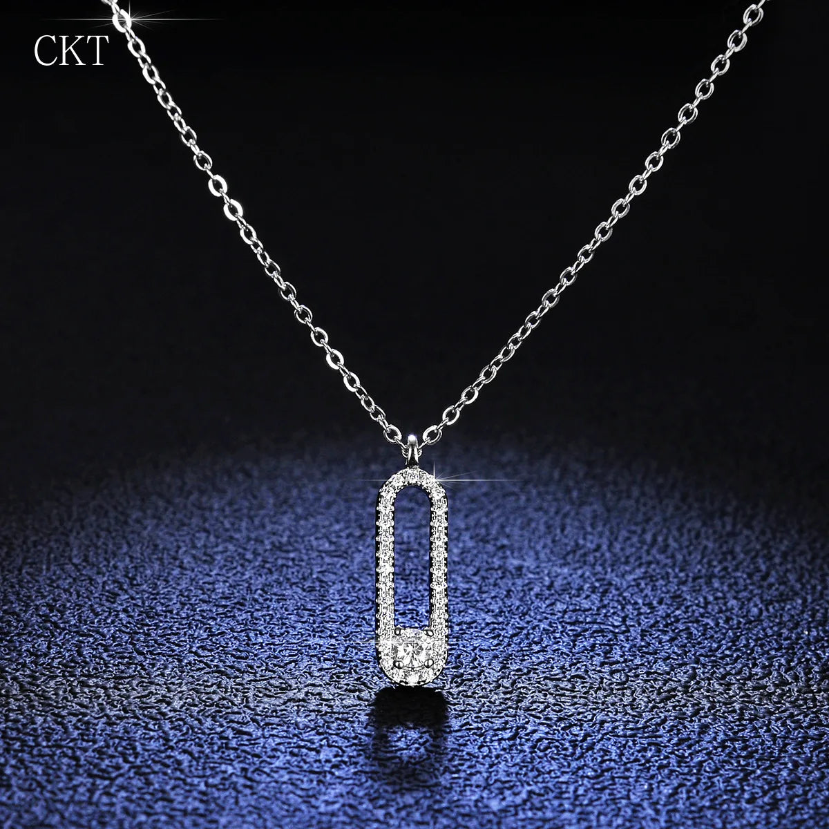 Luxury White Gold 18K Pendants Moissanite Diamond Ins Necklace for Women Pin Necklace Clavicle Chain Platinum Pt950 Jewelry