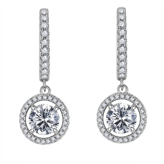 Simulated Diamond Earrings, 925 Silver Fashion Niche Design, New Versatile Temperament, Small Earrings