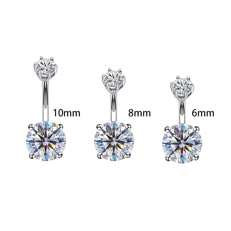 Belly Button Rings Silver 925 Piercing Navel Body Jewelry For Women Man Officials Piercing Zircon Plated Platinum Color