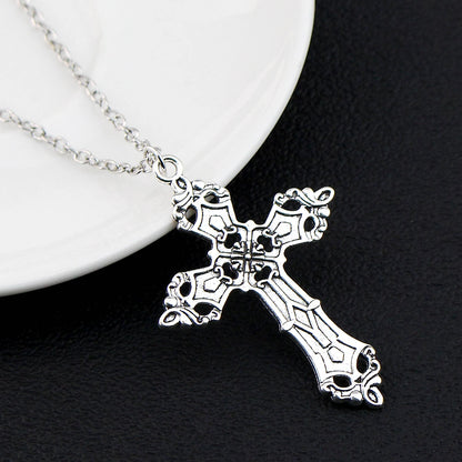 Vintage Crosses Baroque Embossed Pendant Necklace for Men Women  Gothic Grunge Chain Y2k Goth Jewelry Accessories Free Shipping